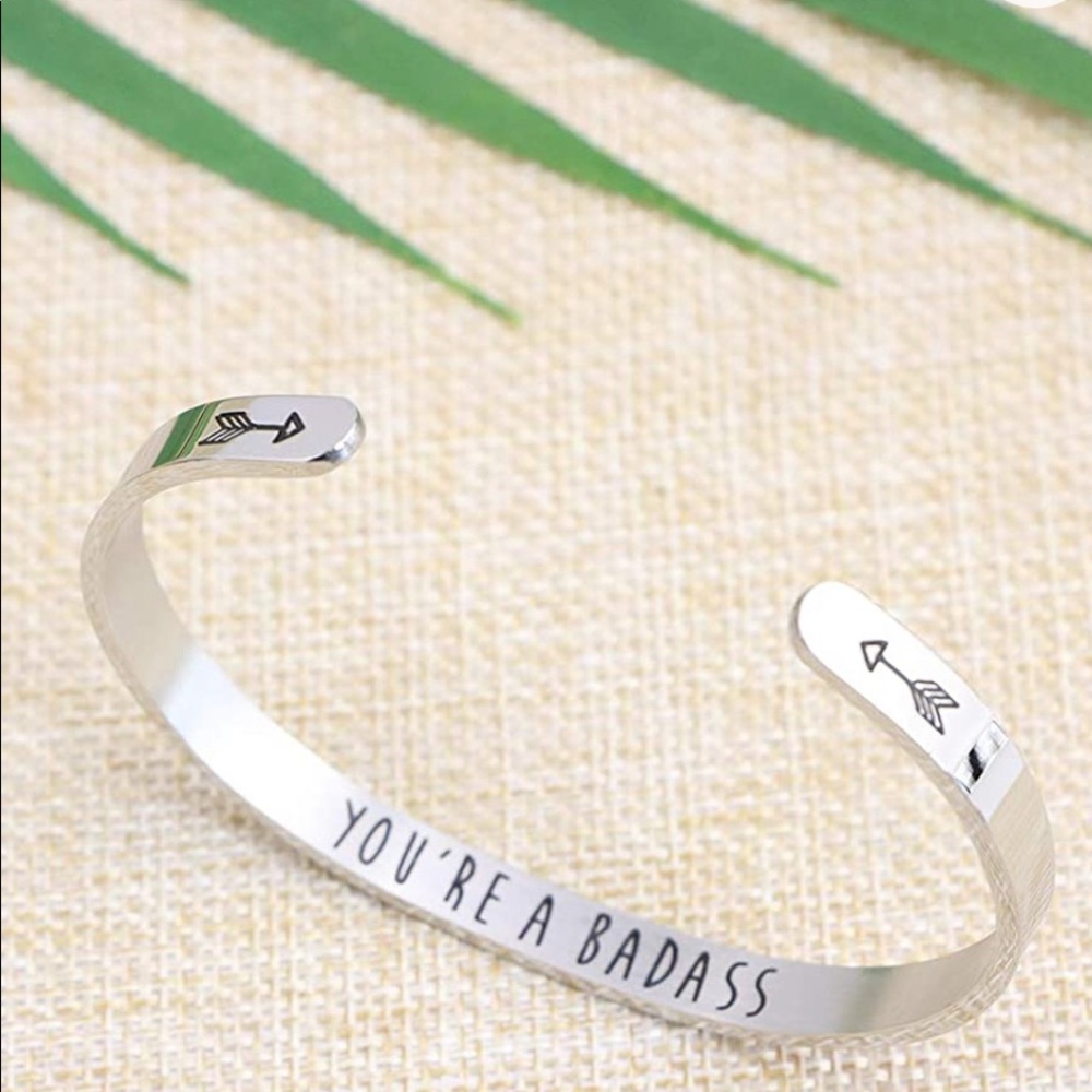 You’re a bada** mantra cuff bangle bracelet
